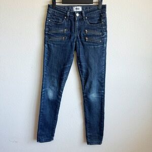 Paige edgemont extra zipper rock denim skinny jeans size 26